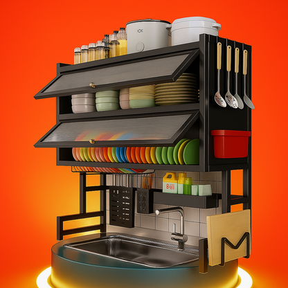 ESCURRIDOR DE PLATOS de 3 PISOS🎁  CON TAPA MODELO PREMIUM