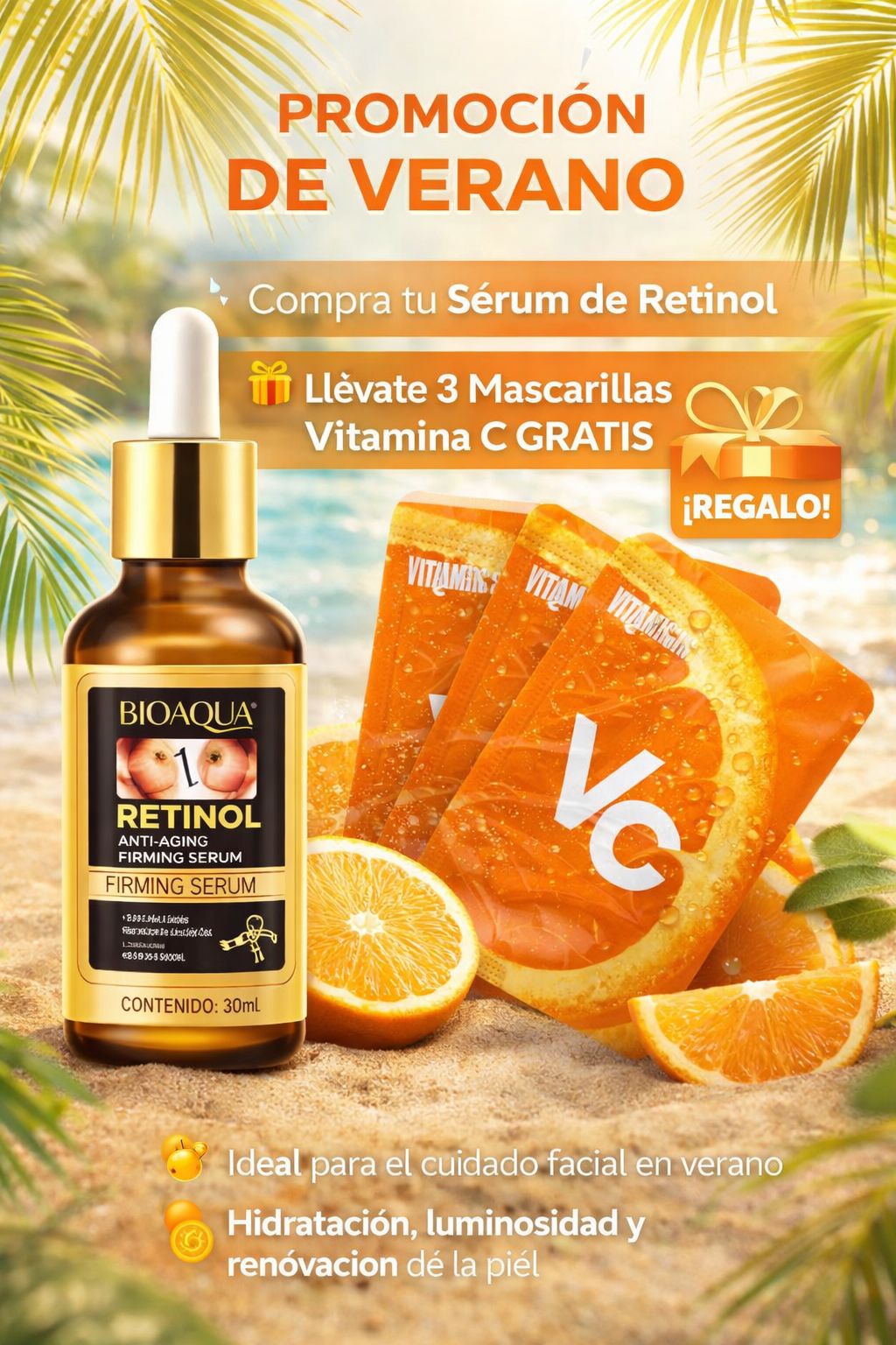 ✨ VERANO RADIANTE: RETINOL + VITAMINA C GRATIS 🍊☀️