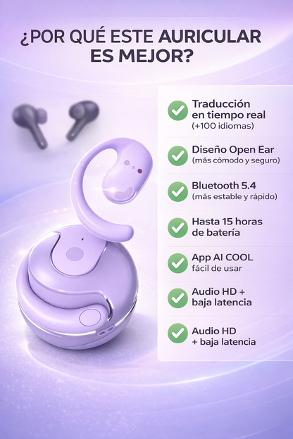 OWS 31 LilaVoice – Auricular Traductor en Tiempo Real 🗣️⚡