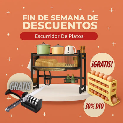ESCURRIDOR DE PLATOS de 2 PISOS🎁  CON TAPA MODELO PREMIUM