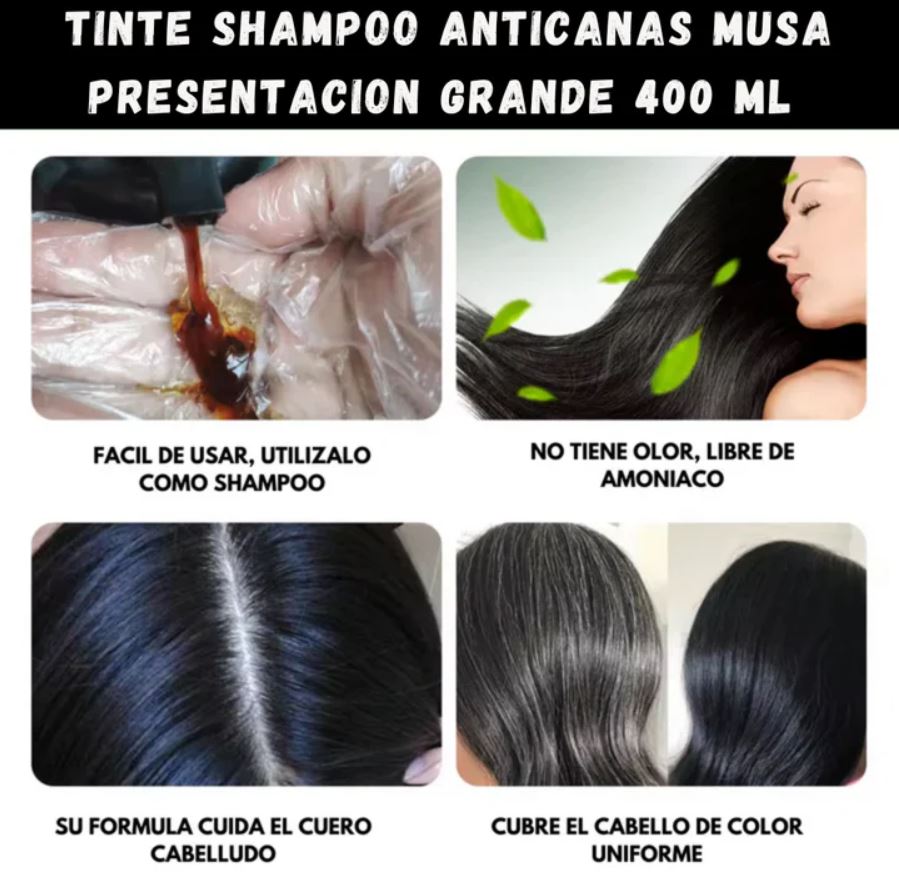 SHAMPOO CUBRE CANAS MUSA EN FRASCO (500ml)